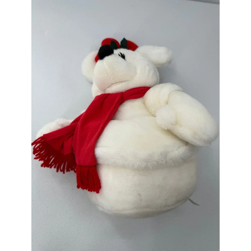 Disney Minnie Mouse Snowman Plush Holiday White Red Scarf Bow 15